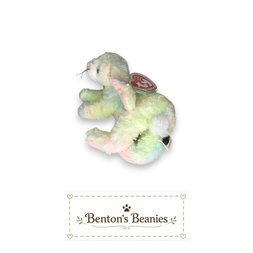 Cottonball the Rabbit TY Beanie Baby | Mint Heart & Tush Tag