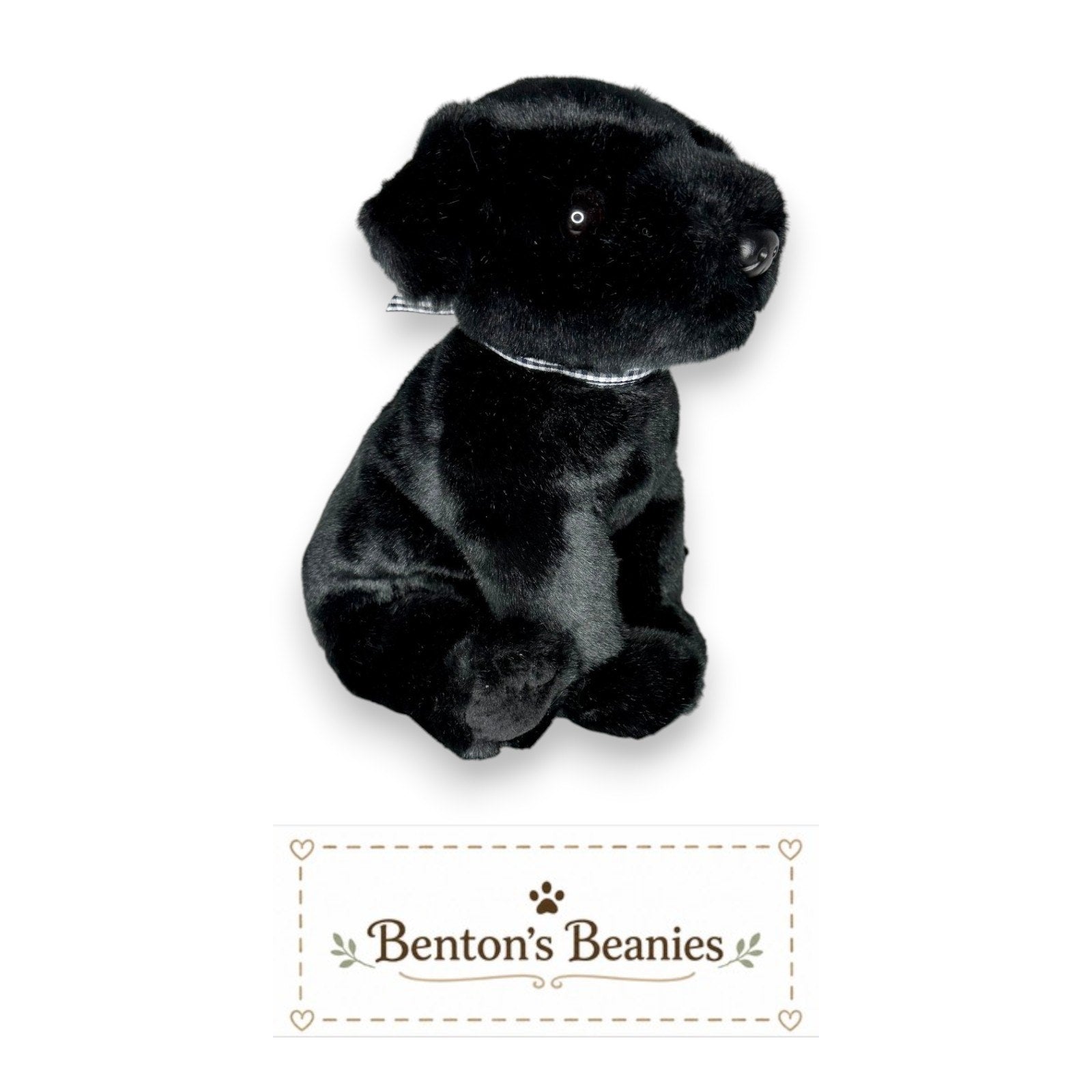 Luke the Black Lab TY Beanie Buddies | Mint Heart/Tush Tags