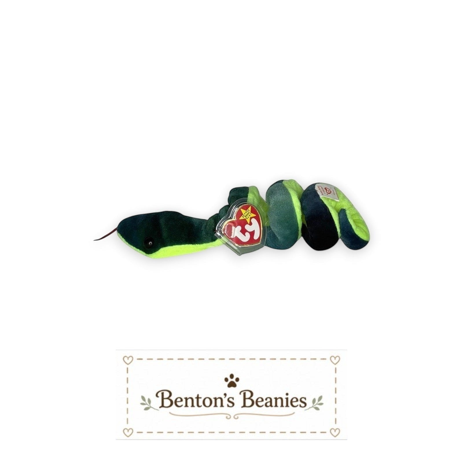 Hissy the Snake TY Beanie Baby | Mint Heart & Tush Tag