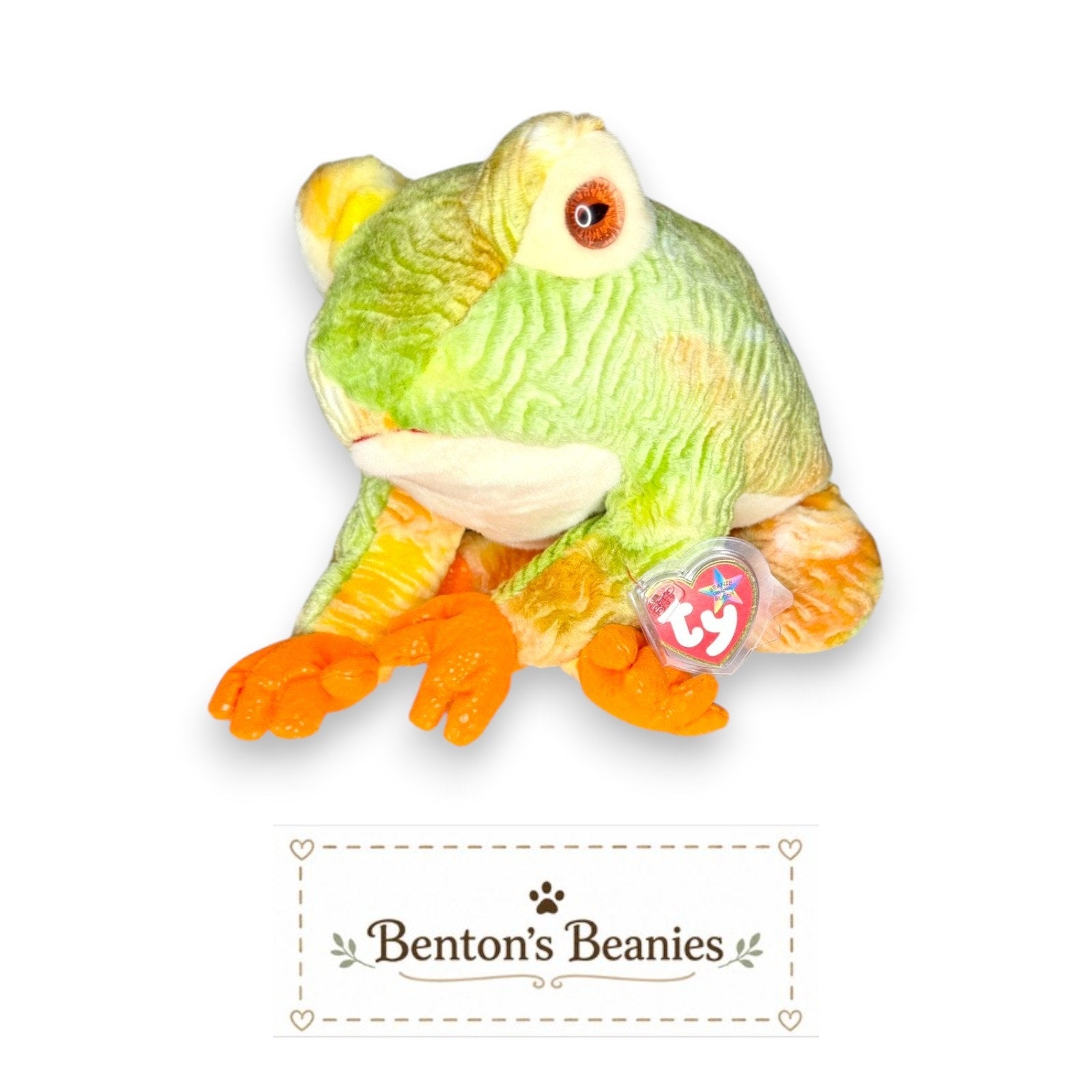 Prince the Frog TY Beanie Buddies | Mint Heart & Tush Tags
