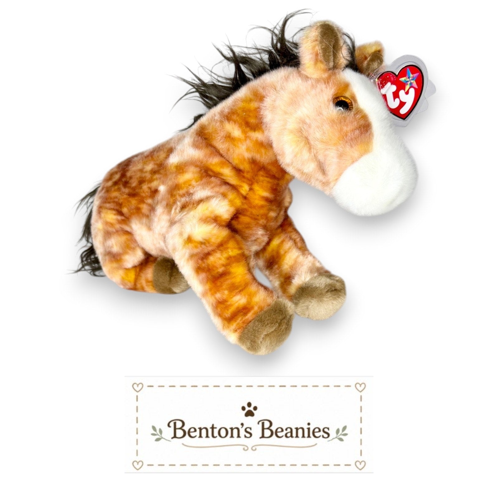 Oats the Horse TY Beanie Buddies | Mint Heart & Tush Tags
