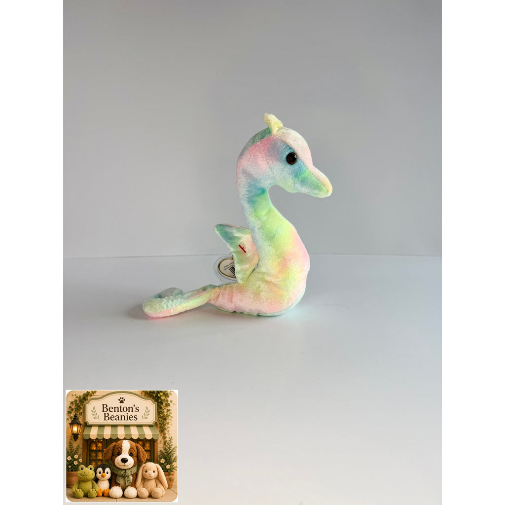 Neon the Seahorse TY Beanie Baby | Mint Heart & Tush Tag