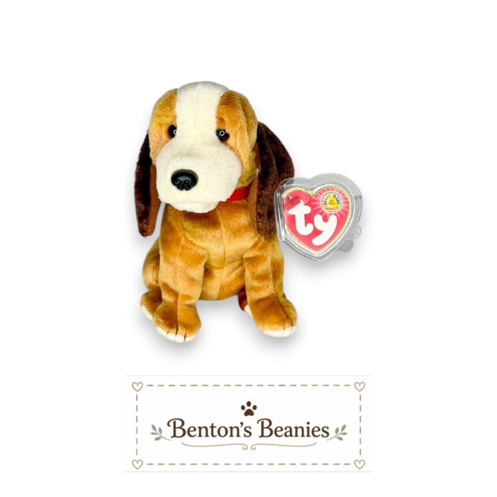 Holmes the Dog TY Beanie Baby | Mint Heart & Tush Tag