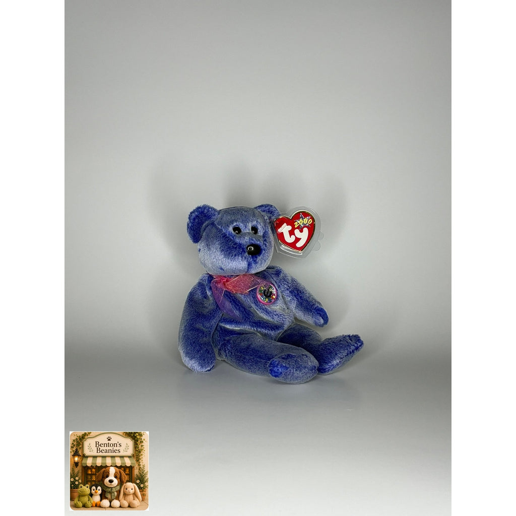 Periwinkle the Bear TY Beanie Baby | Mint Heart/Tush Tag