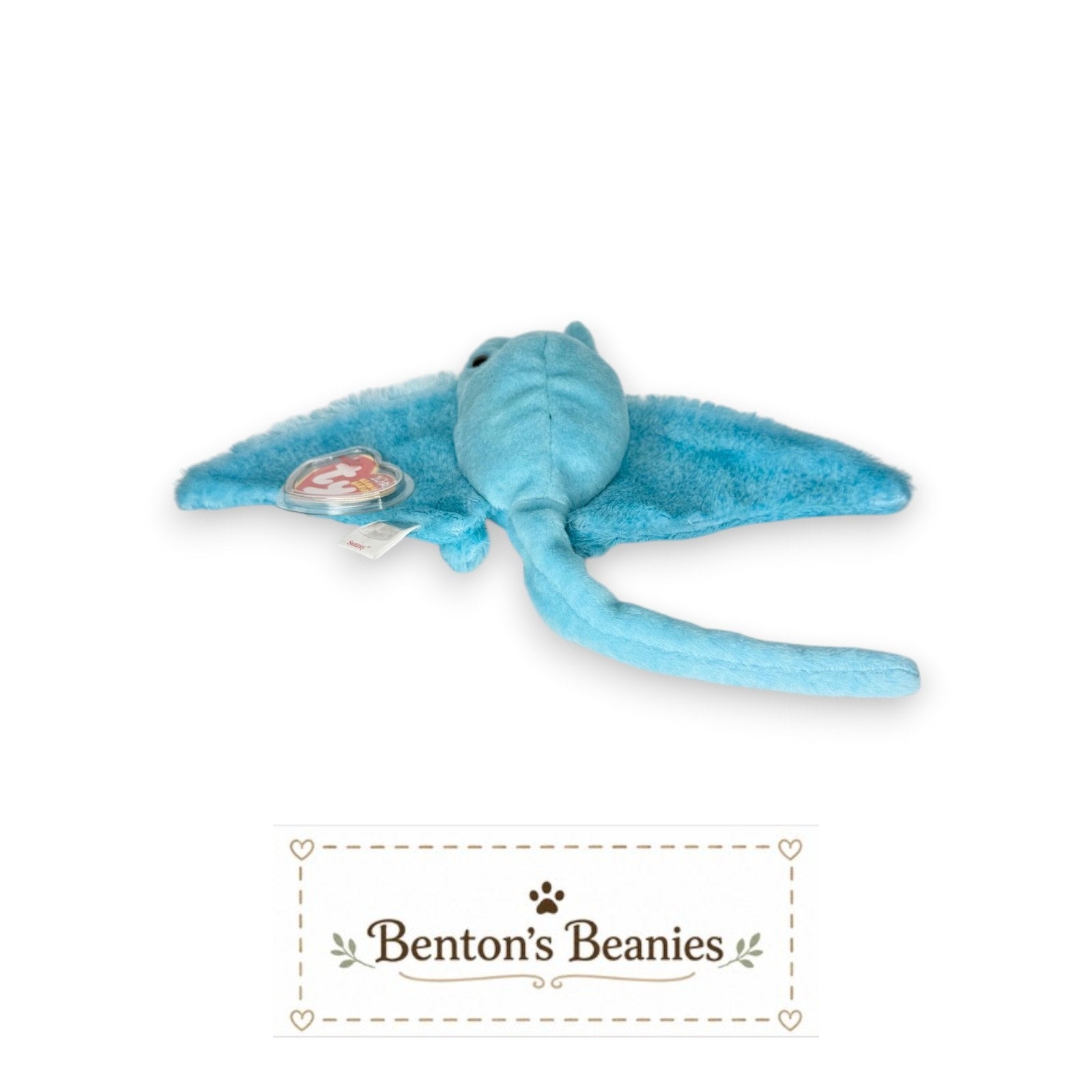 Sunray the Stingray TY Beanie Baby | Mint Heart & Tush Tag