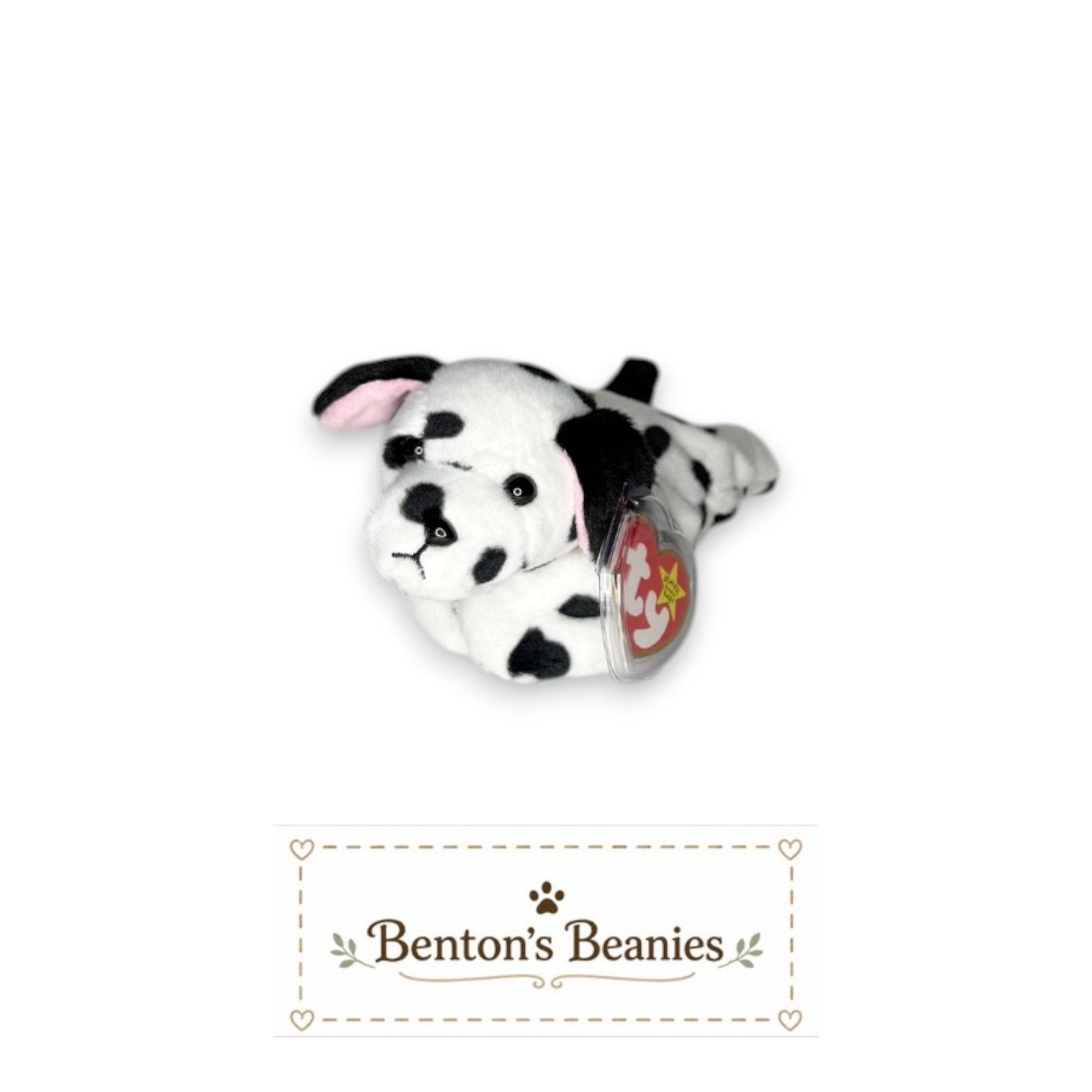 Dotty II the Dalmatian TY Beanie Baby | Mint Heart/ Tush Tag