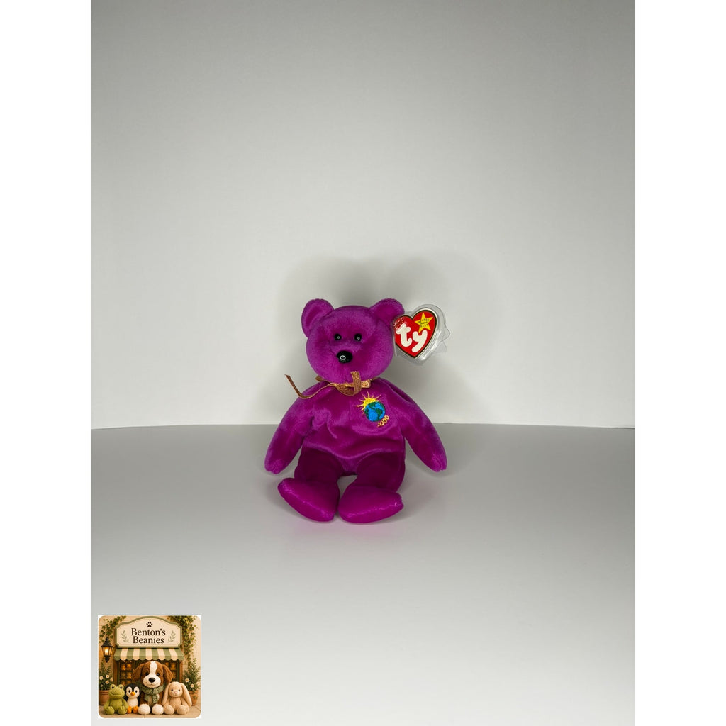 Millennium the Bear TY Beanie Baby | Mint Heart & Tush Tag