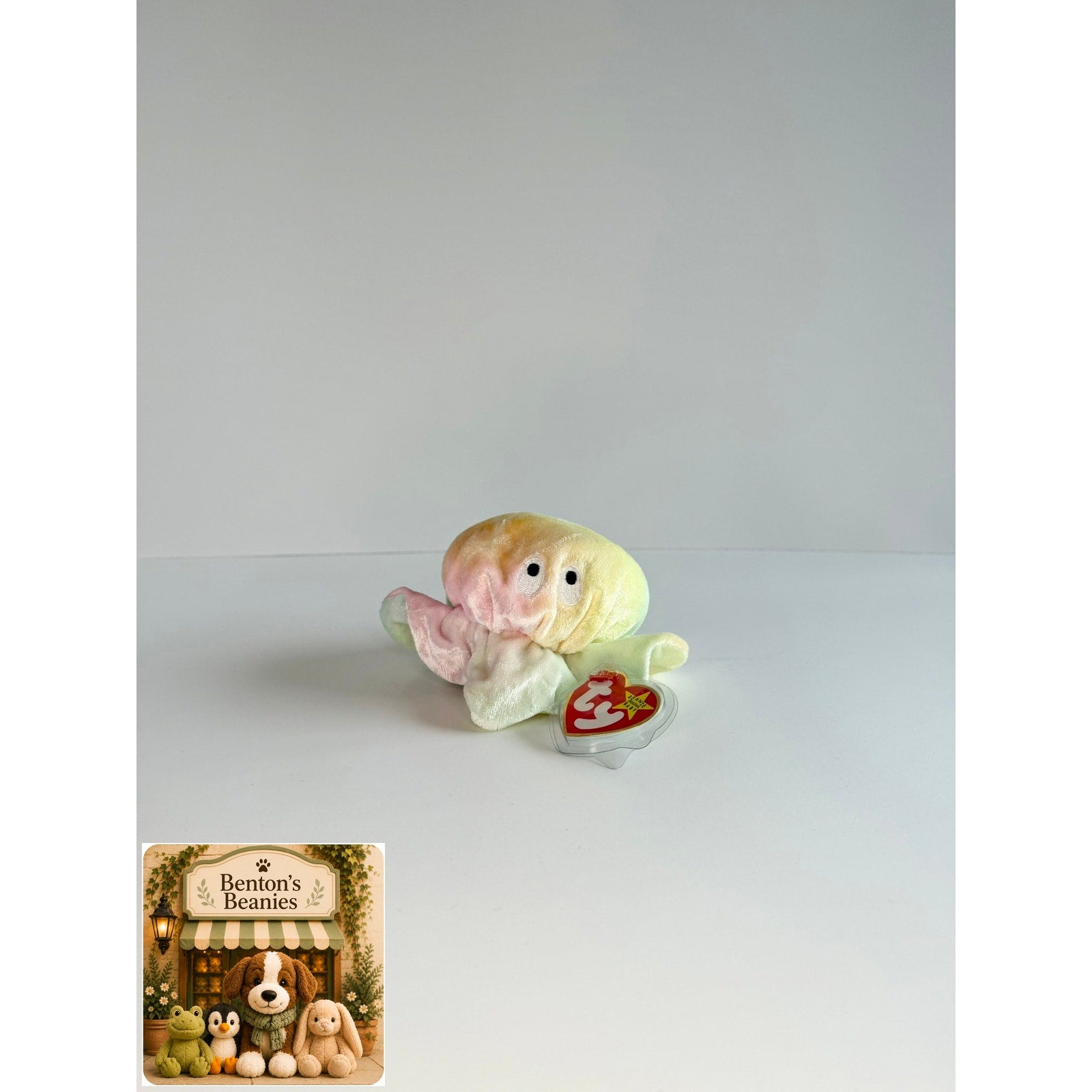 Goochy the Jellyfish TY Beanie Baby | Mint Heart & Tush Tag