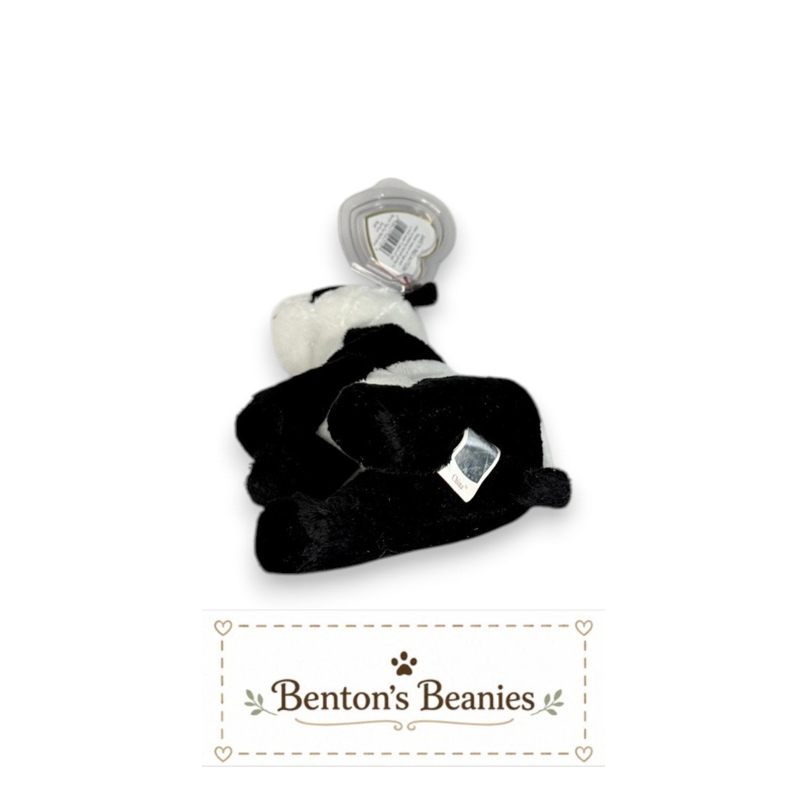 China the Panda Bear TY Beanie Baby | Mint Heart & Tush Tag