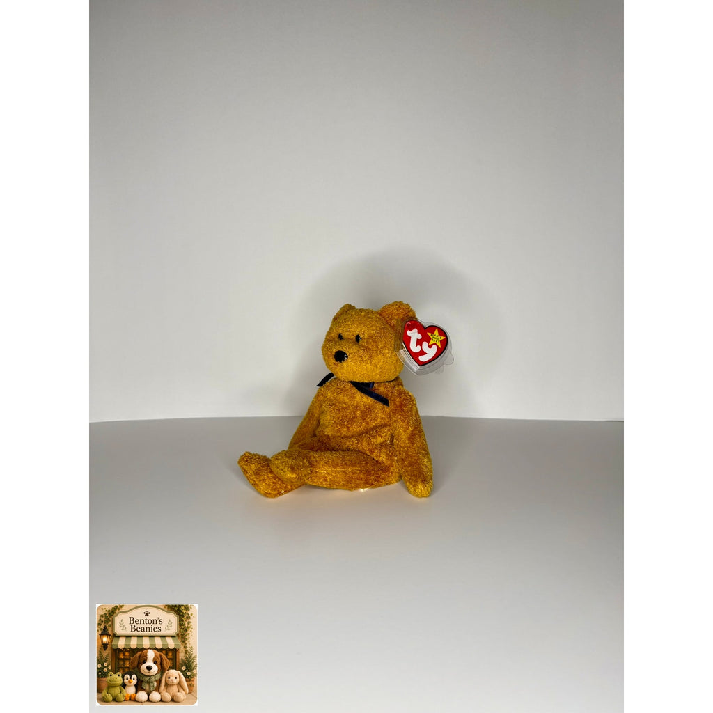 Fuzz the Bear TY Beanie Baby | Mint Heart & Tush Tag