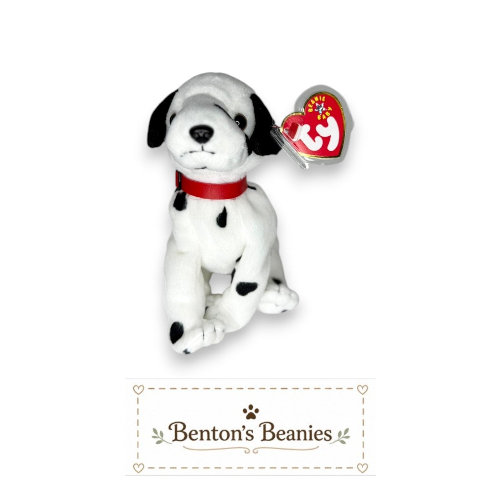 Dizzy the Dog TY Beanie Buddies | Mint Heart & Tush Tags