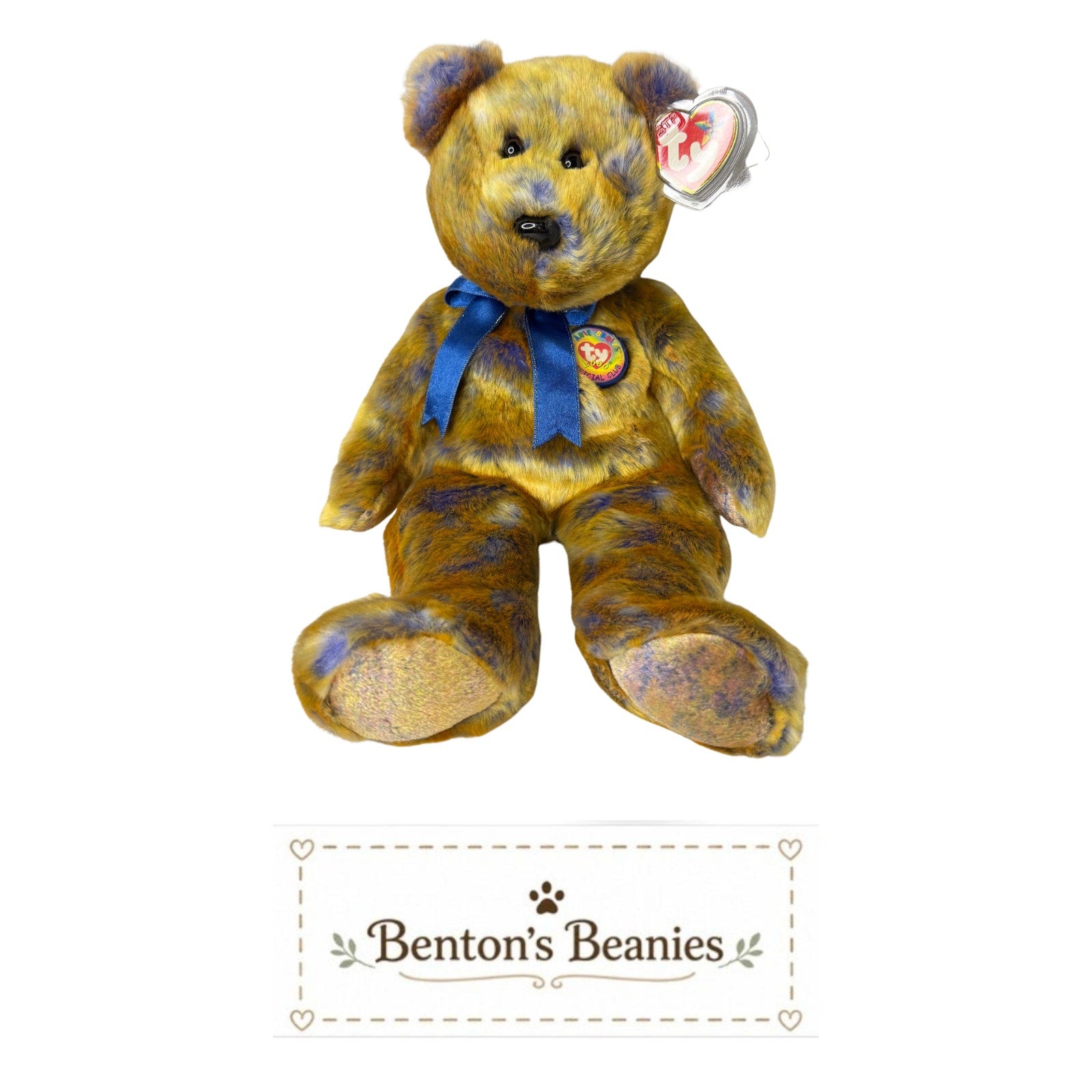 Clubby III Bear TY Beanie Buddies | Mint Heart & Tush Tags