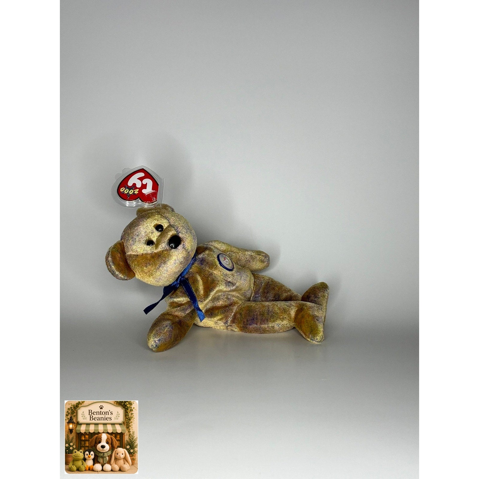 Clubby III the Bear TY Beanie Baby | Mint Heart/Tush Tag