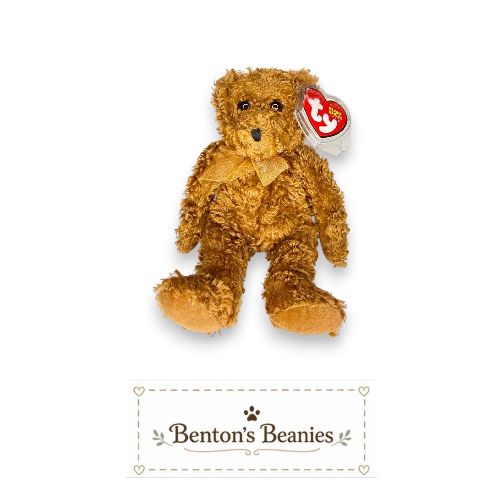 Hawthorne the Bear TY Beanie Baby | Mint Heart & Tush Tag
