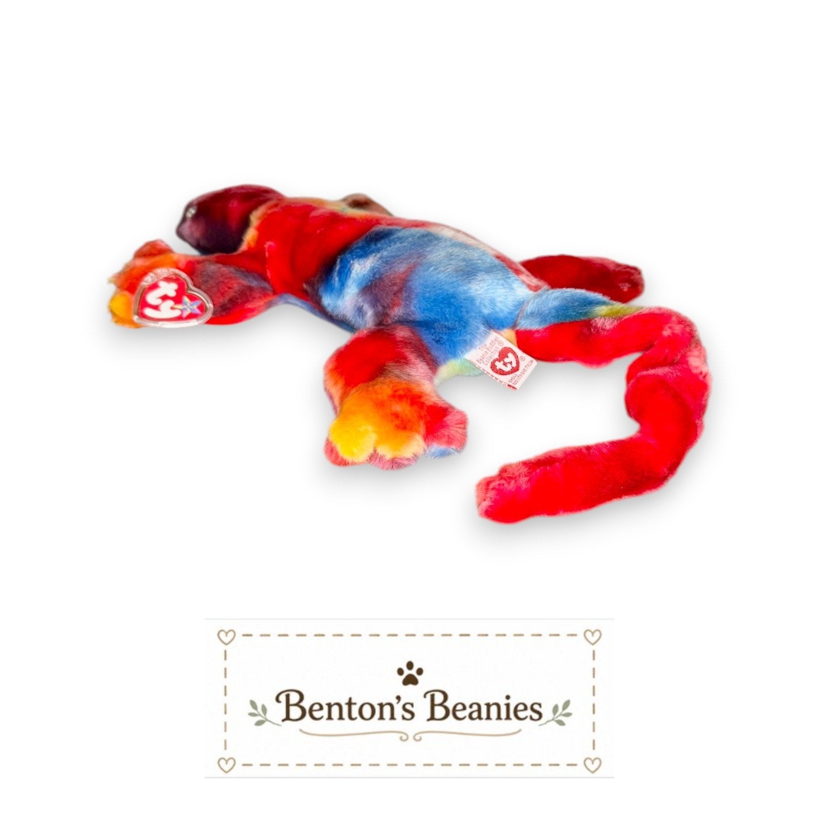 Lizzie the Lizard TY Beanie Buddies | Mint Heart & Tush Tags
