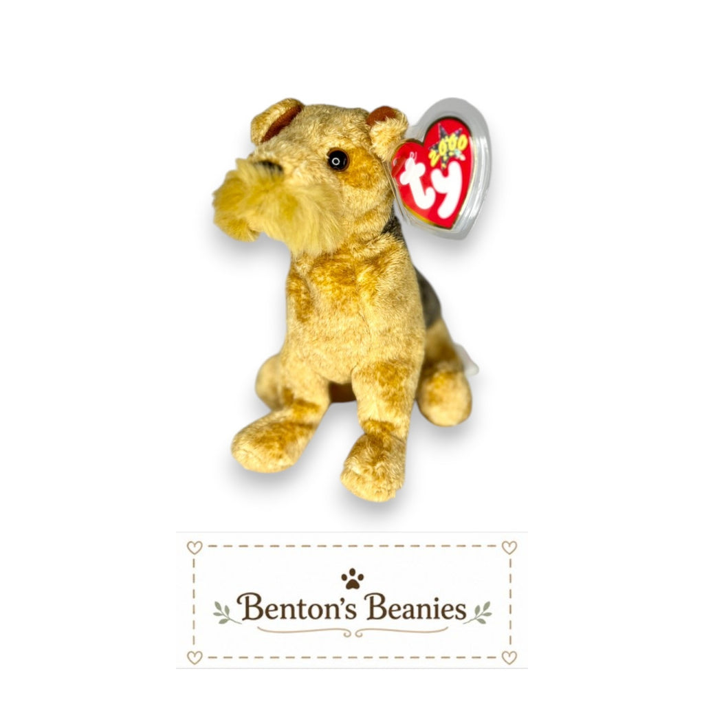Whiskers the Dog TY Beanie Baby | Mint Heart & Tush Tag