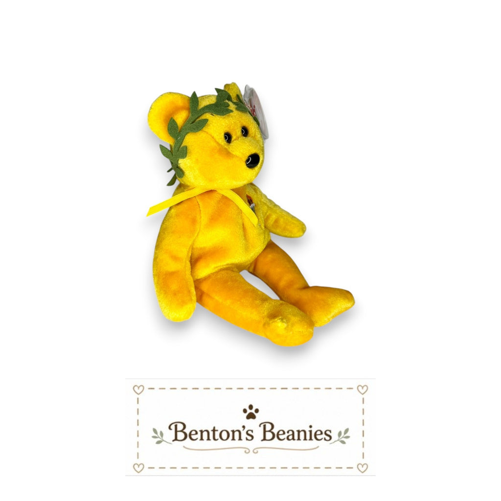 Victory the Bear TY Beanie Baby | Mint Heart & Tush Tag