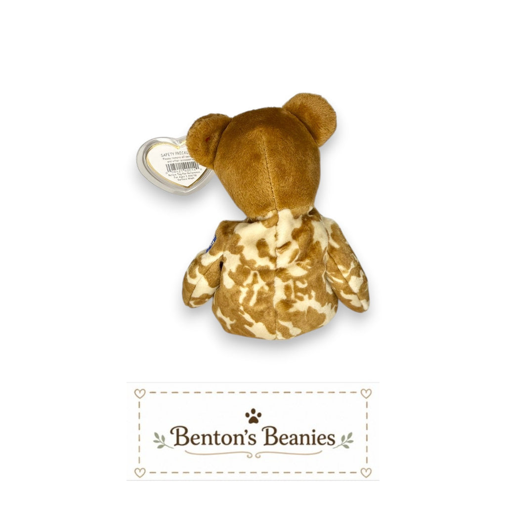 Hero the Bear TY Beanie Baby | Mint Heart & Tush Tag
