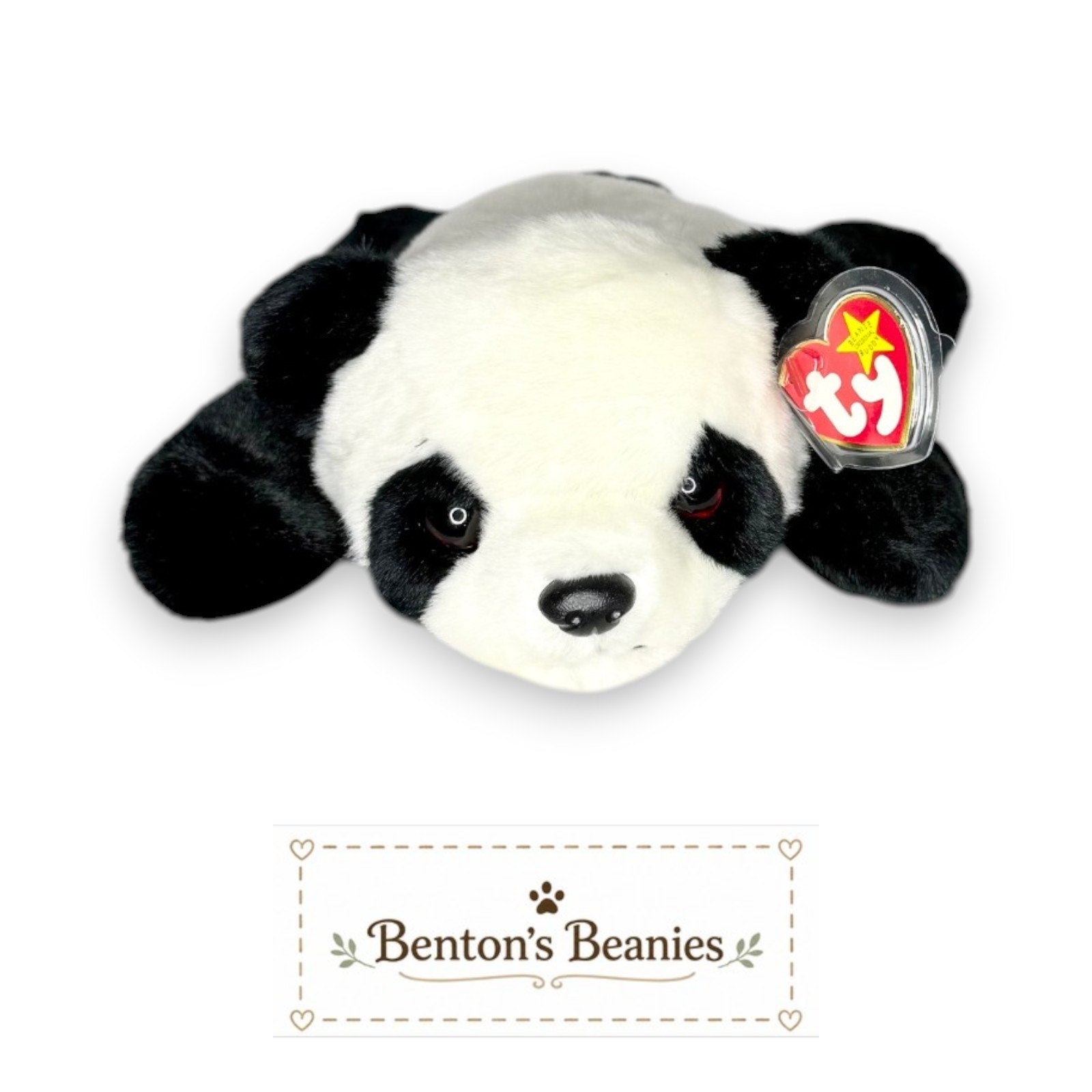 Peking the Panda Bear TY Beanie Buddies | Mint Heart/Tush Tags