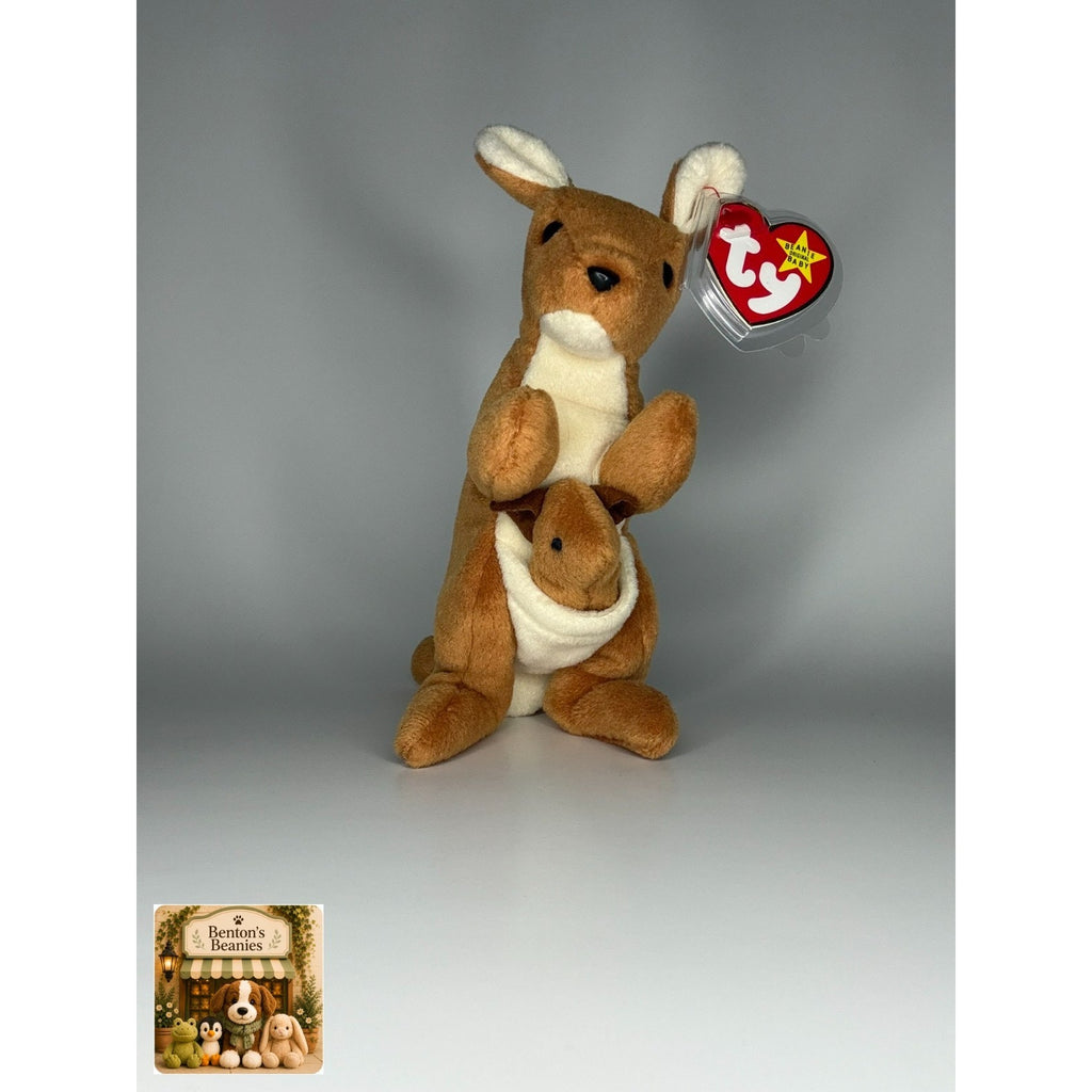 Pouch the Kangaroo TY Beanie Baby | Mint Heart & Tush Tag