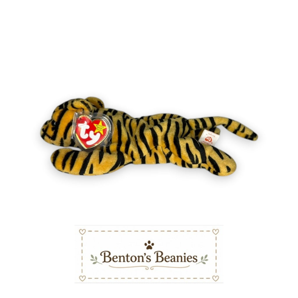 Stripes the Tiger TY Beanie Baby | Mint Heart & Tush Tag