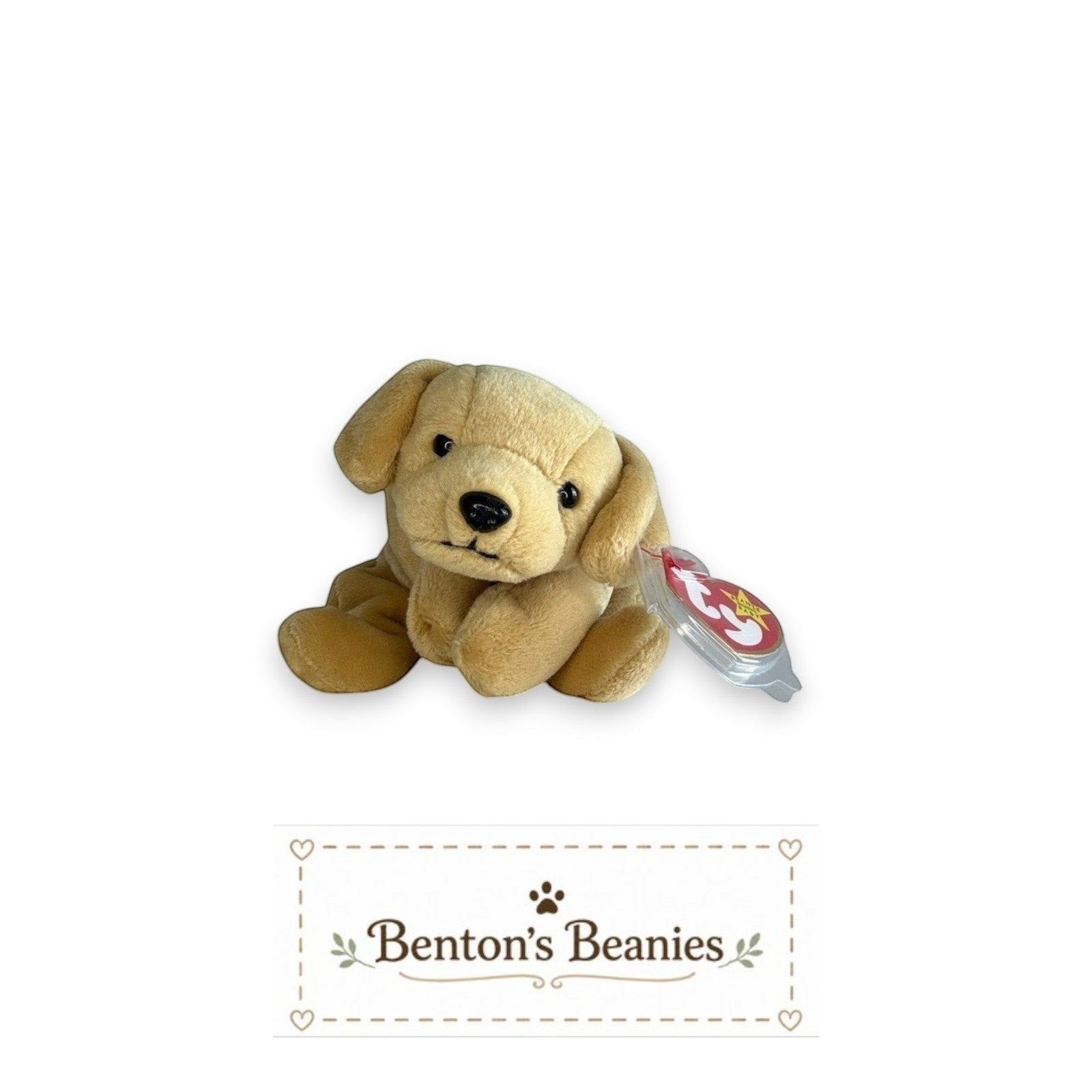 Fetch the Golden Retriever Dog TY Beanie Baby | Mint Heart & Tush Tag