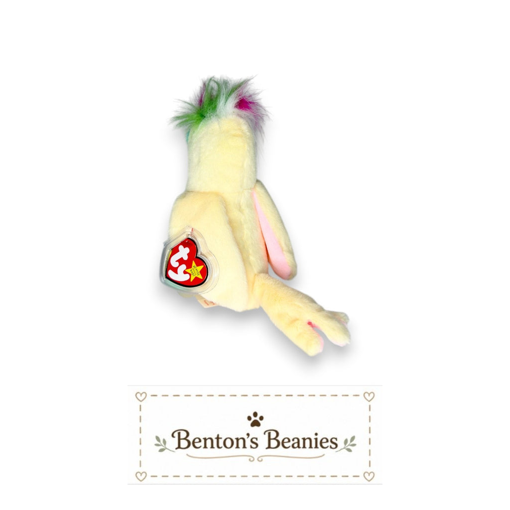 Pompom the Cockatoo TY Beanie Baby | Mint Heart & Tush Tag