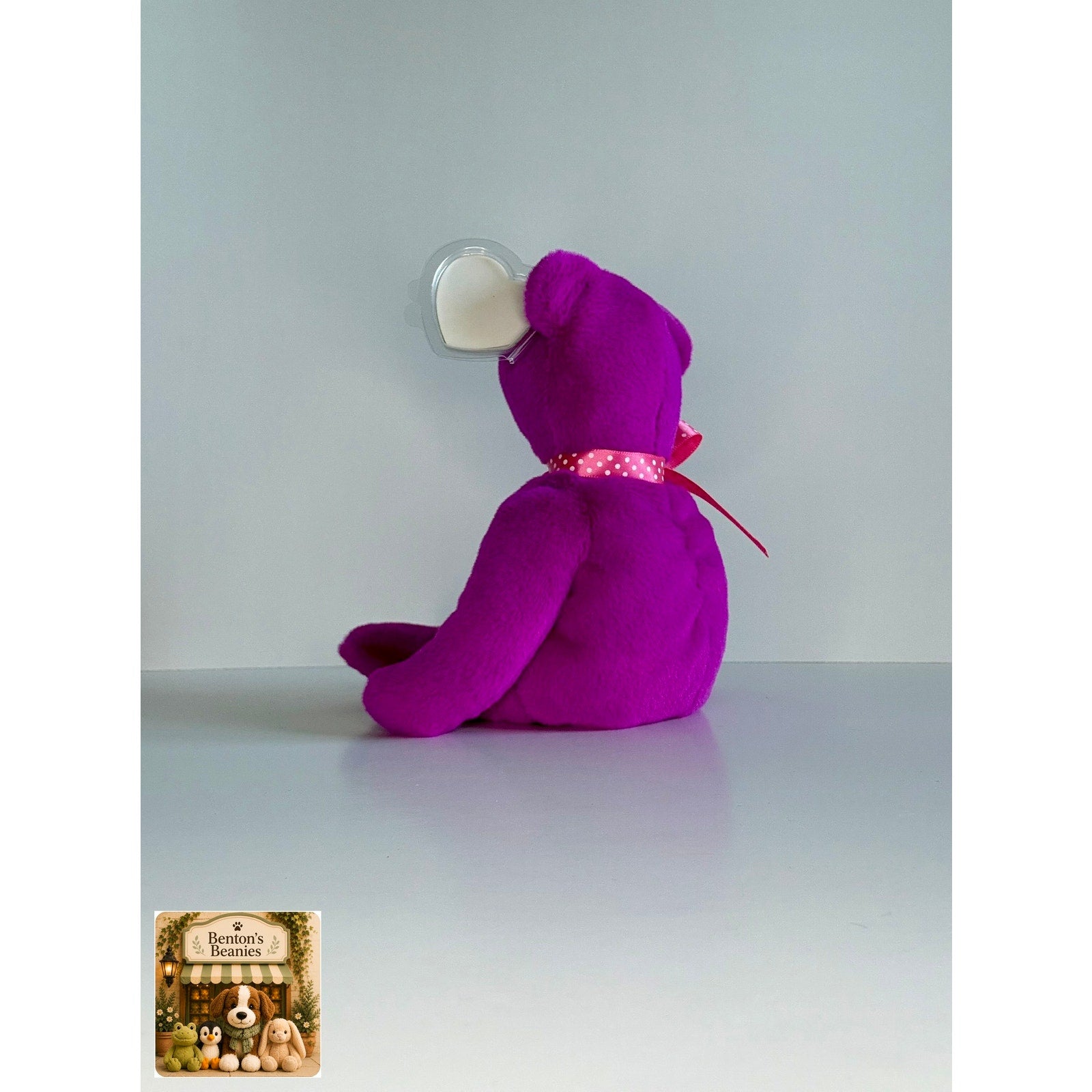 Magenta II the Bear TY Beanie Baby | Mint Heart/Tush Tag NEW