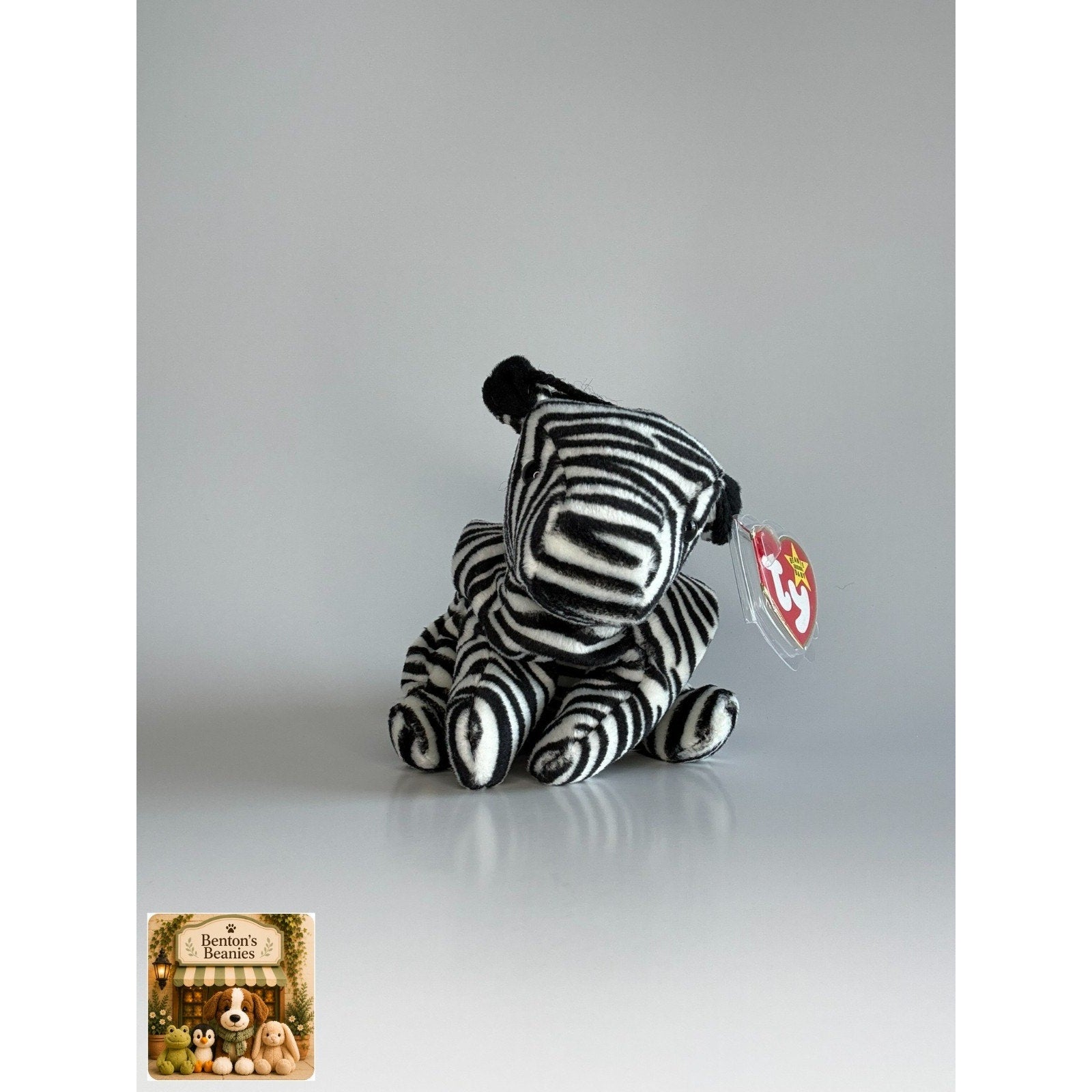 Ziggy the Zebra TY Beanie Baby | Mint Heart & Tush Tag