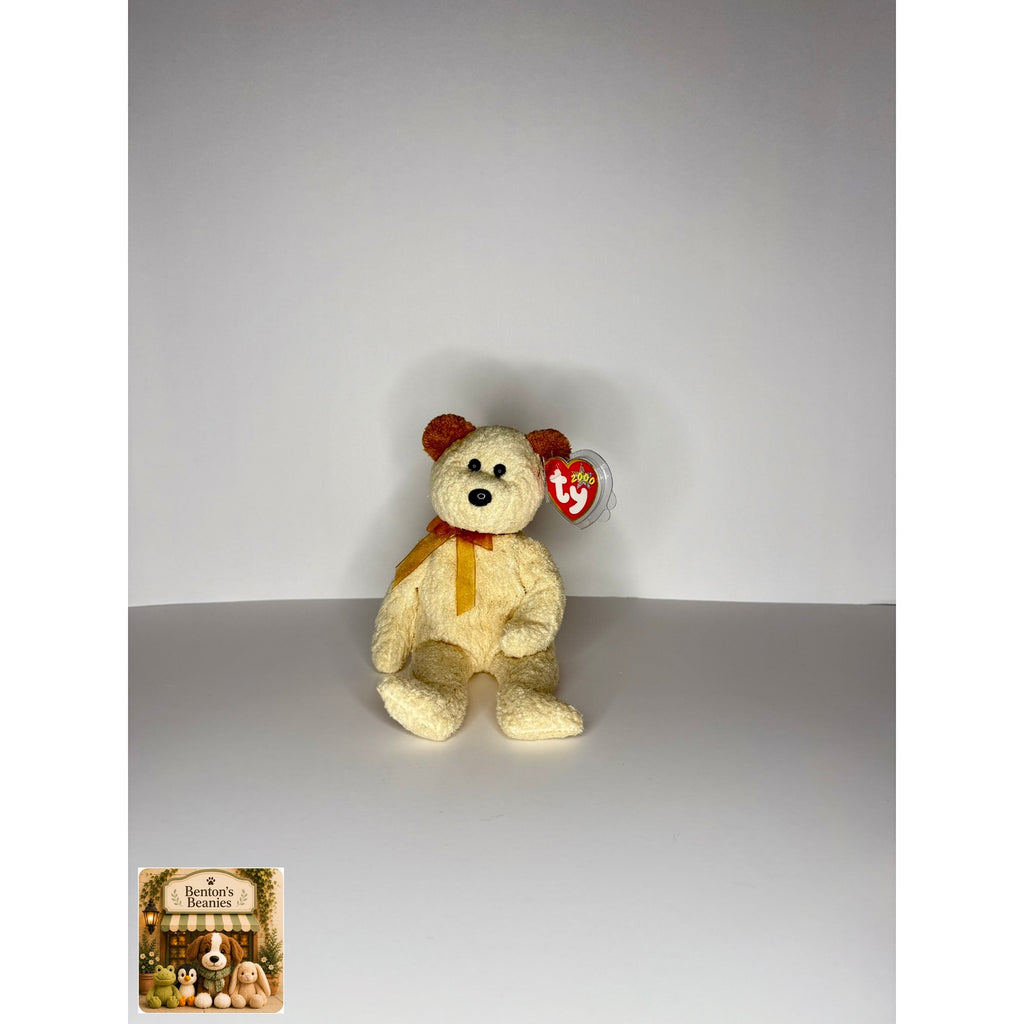Huggy the Bear TY Beanie Baby | Mint Heart & Tush Tag