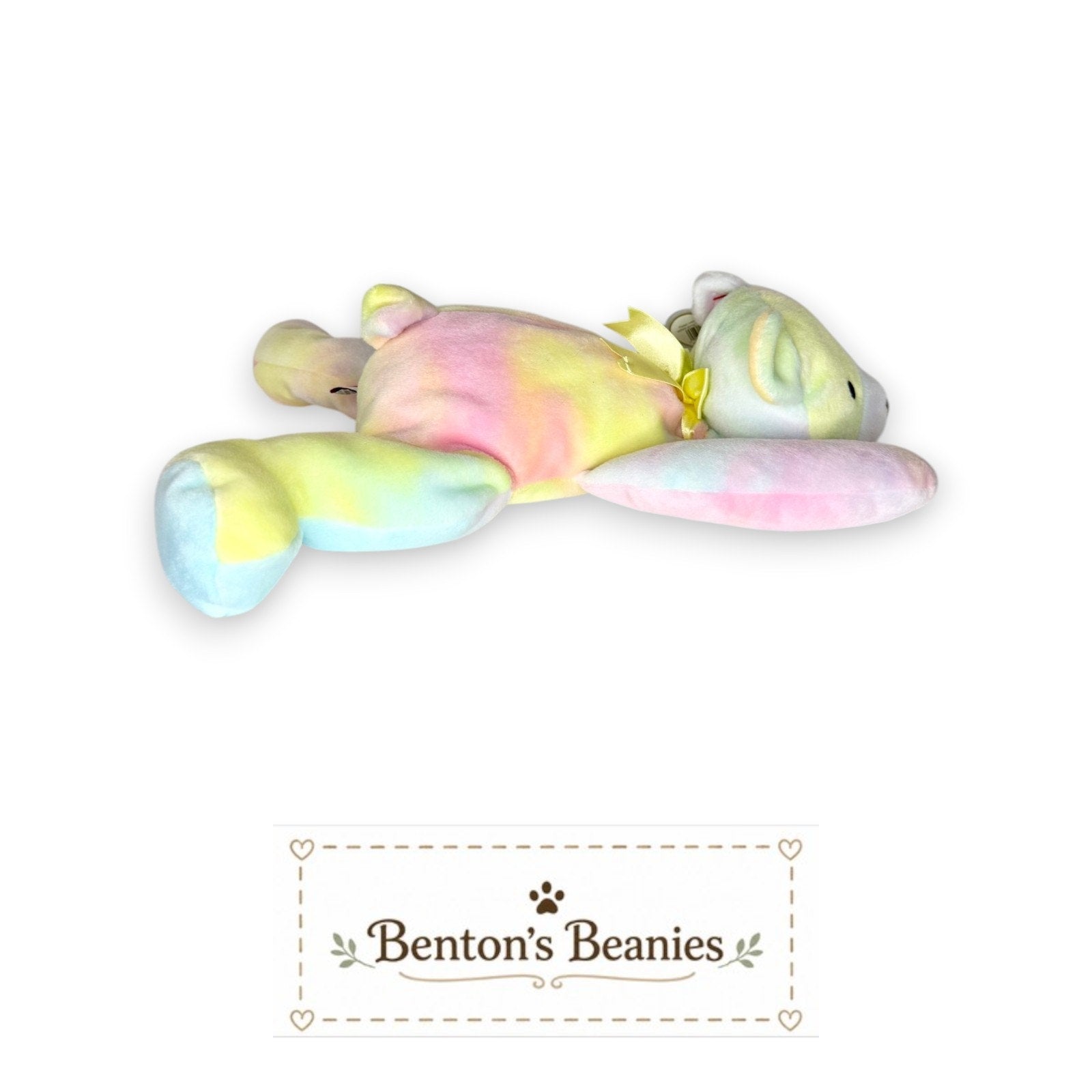 Sherbet the Rainbow Bear TY Pillow Pal | Mint Tags