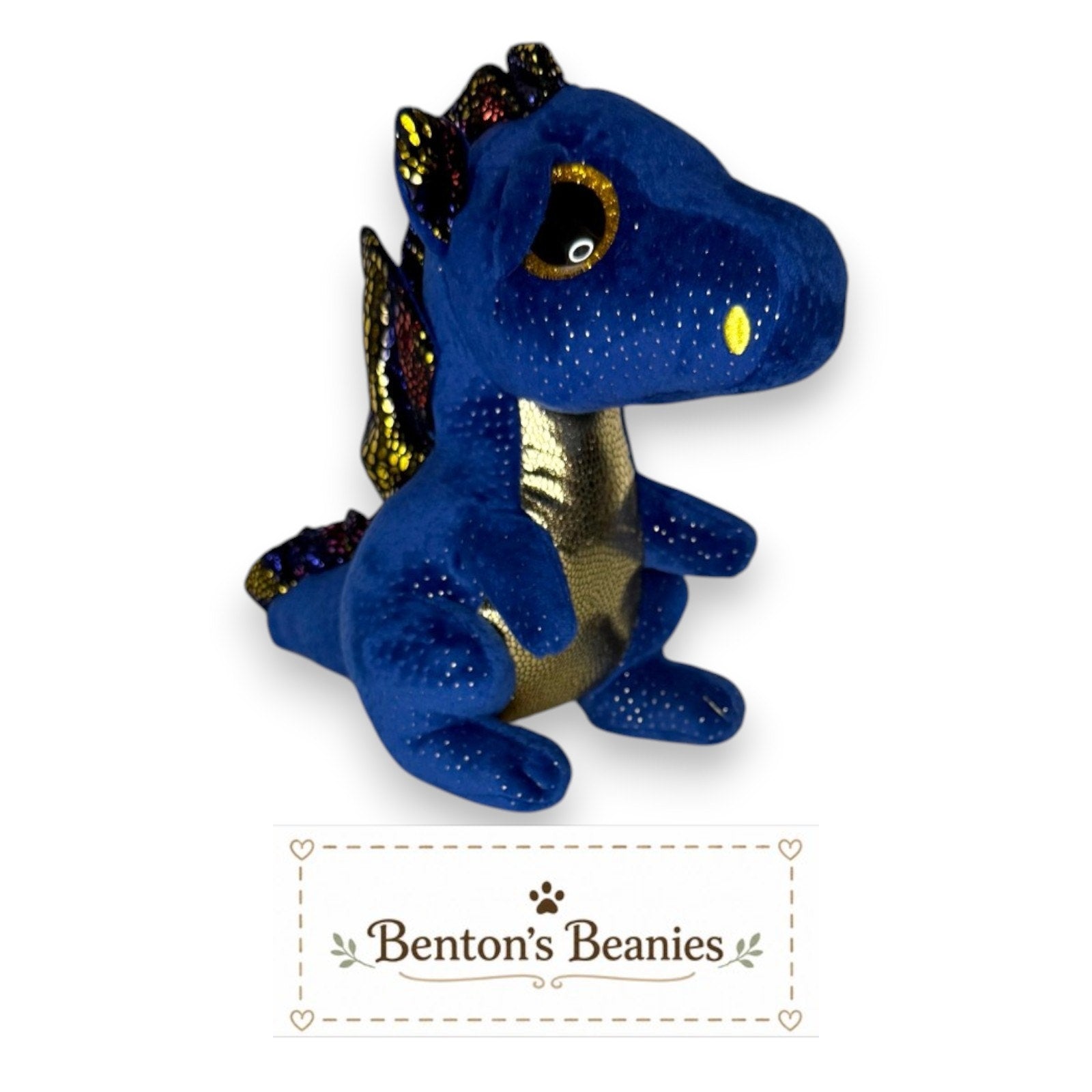Saffire the Dragon TY Beanie Boo | Mint Heart Tags