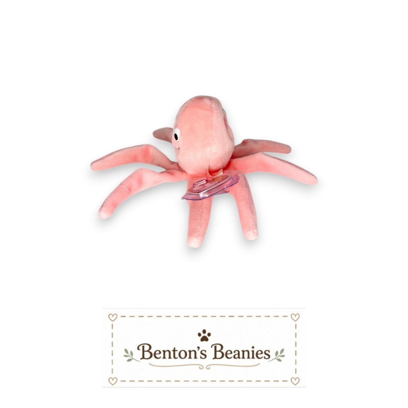 Inky the Octopus TY Beanie Baby | Mint Heart/Tush Tag