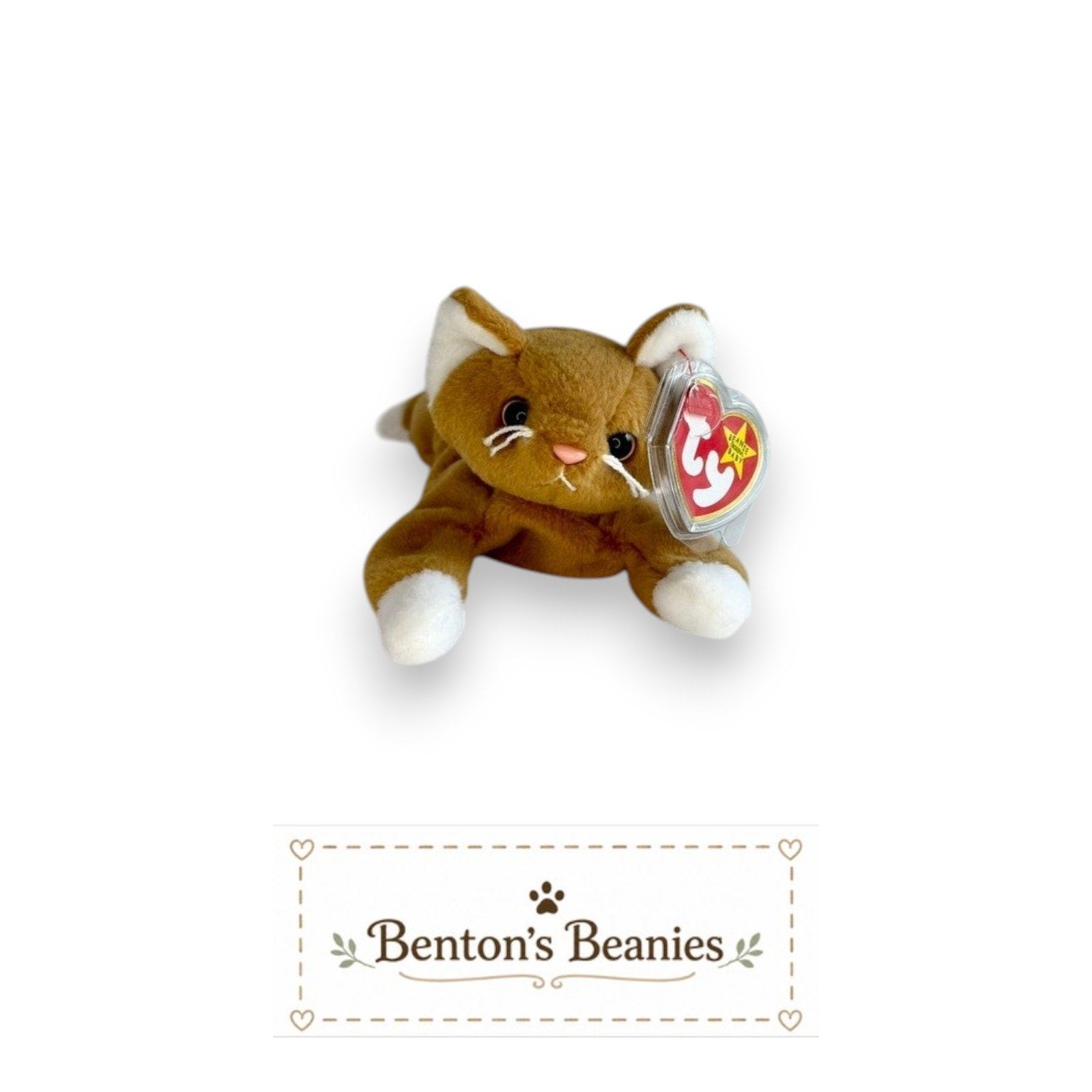 Nip the Cat TY Beanie Baby | Mint Heart & Tush Tags