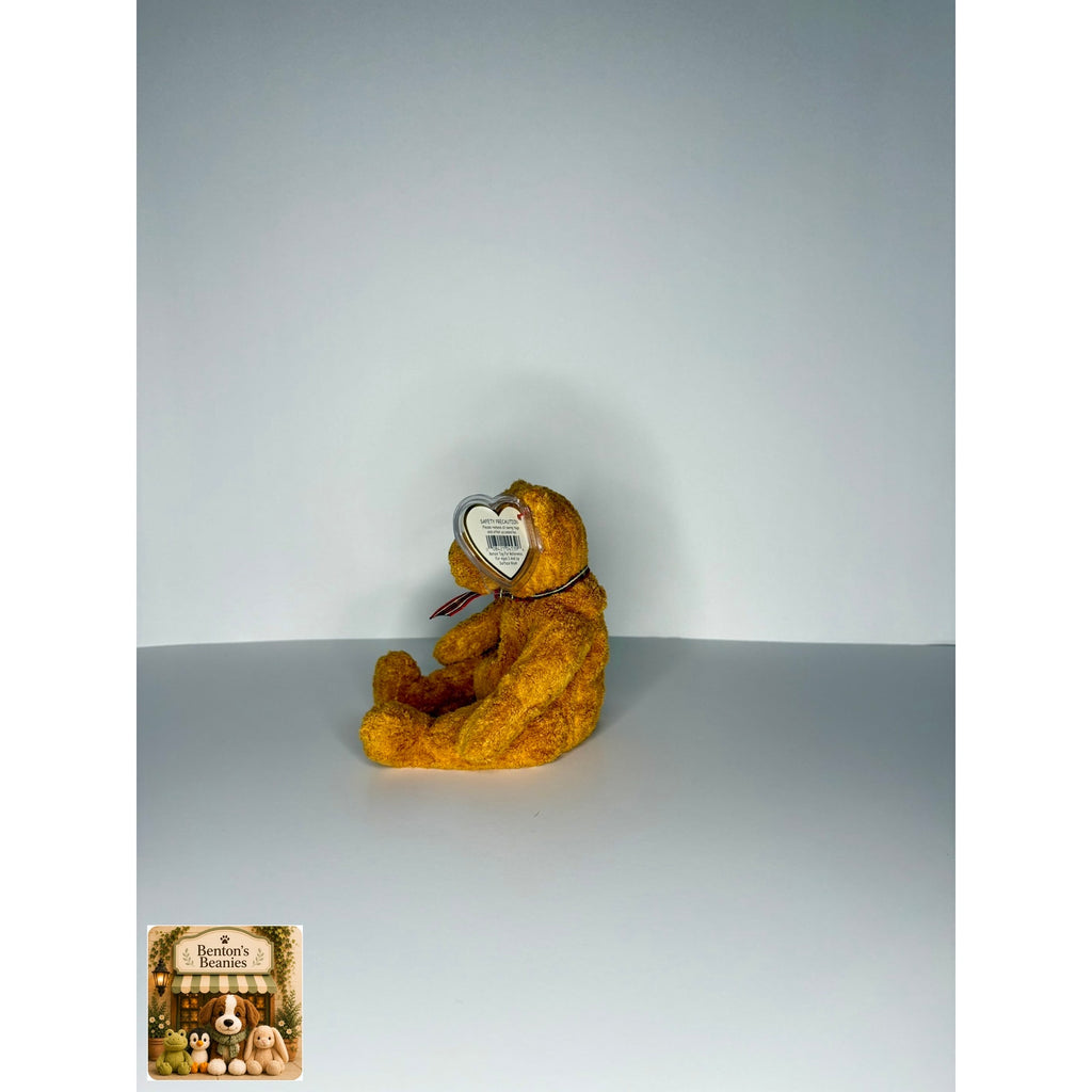 Woody the Bear TY Beanie Baby | Mint Heart & Tush Tag