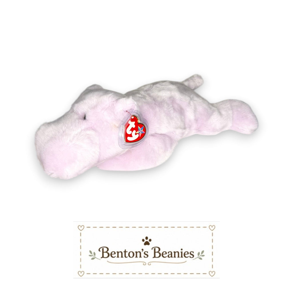 Happy the Hippo TY Beanie Buddies | Mint Heart & Tush Tags