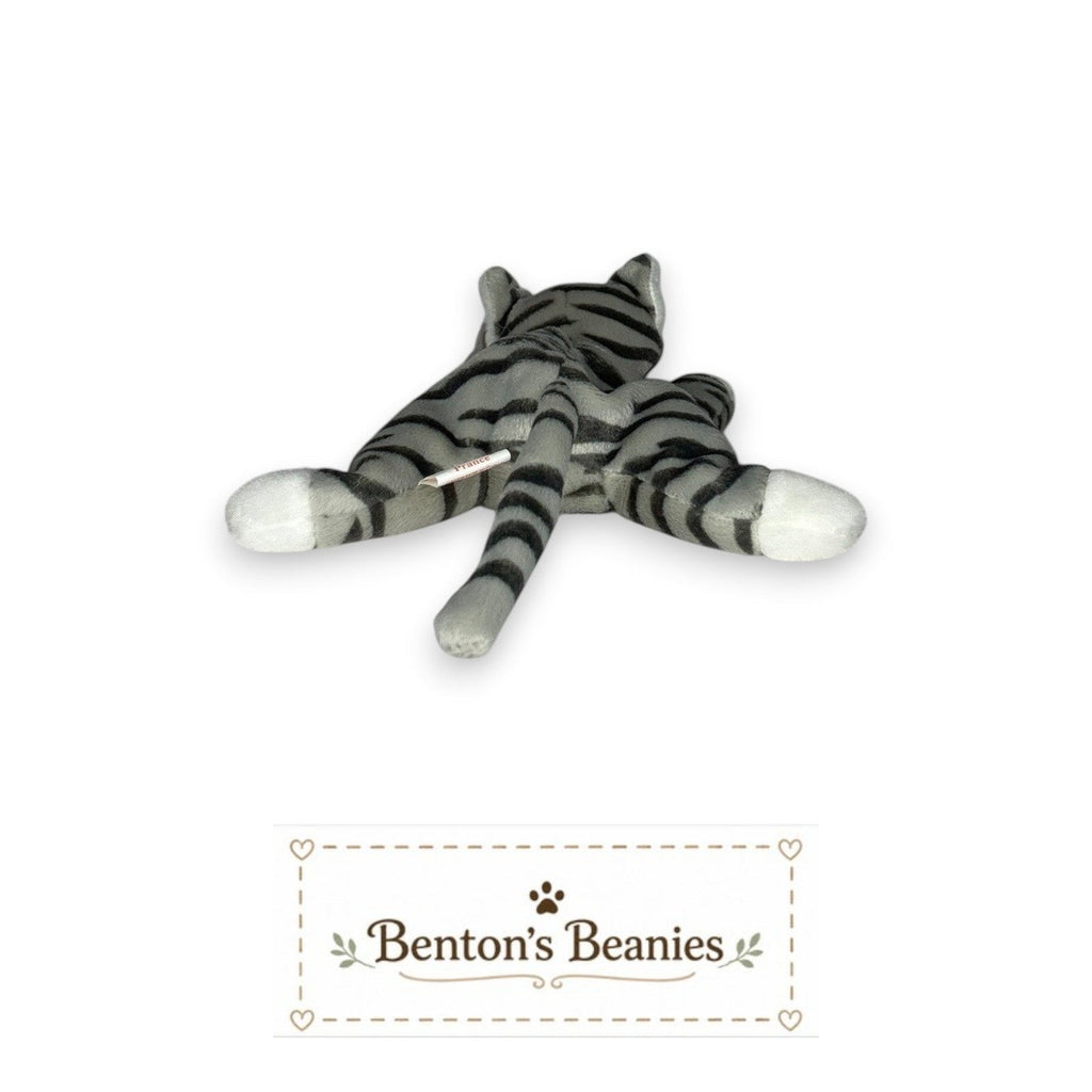 Prance the Grey Striped Cat TY Beanie Baby | Mint Heart & Tush Tag