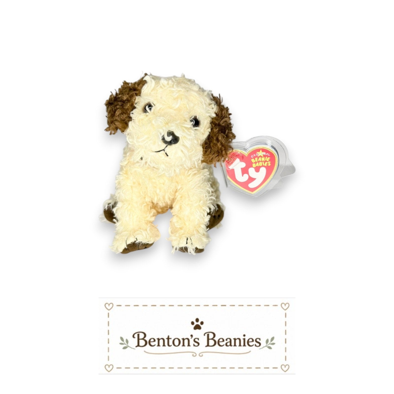 Sneakers the Dog TY Beanie Baby | Mint Heart & Tush Tag