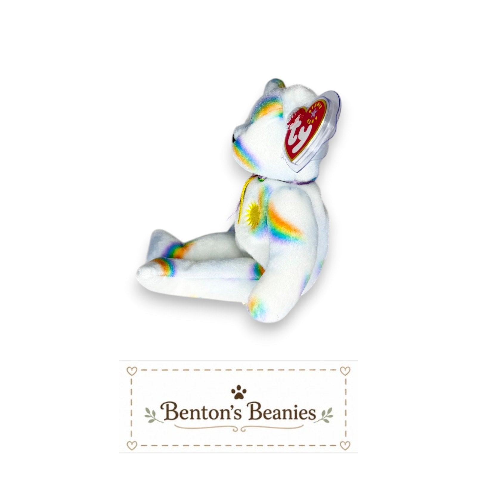 Cheery the Bear TY Beanie Baby | Mint Heart/Tush Tag