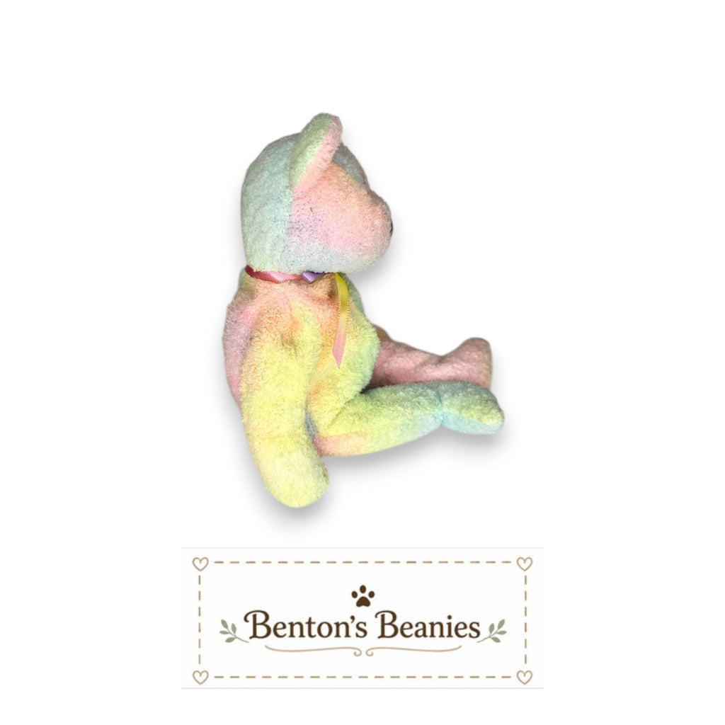 Groovy the Bear TY Beanie Baby | Mint Heart & Tush Tag