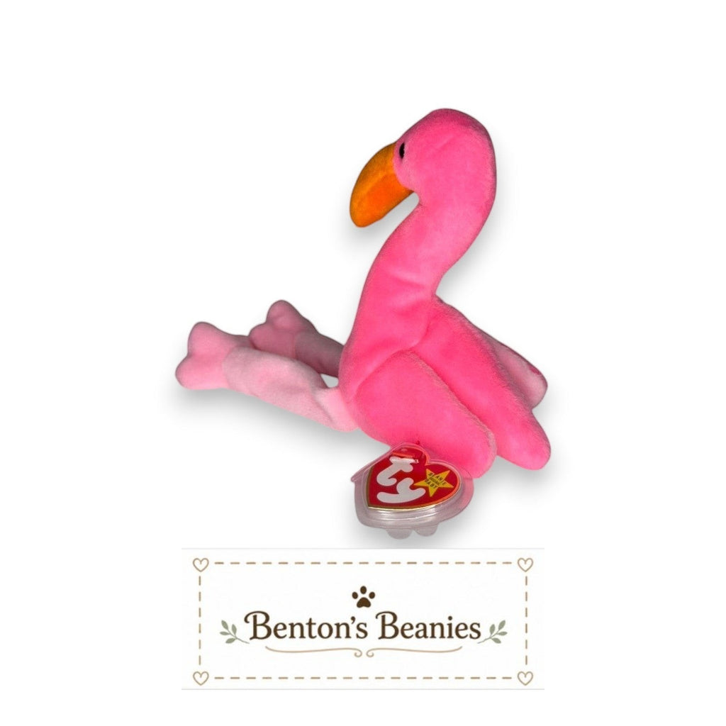 Pinky the Flamingo TY Beanie Baby | Mint Heart & Tush Tags