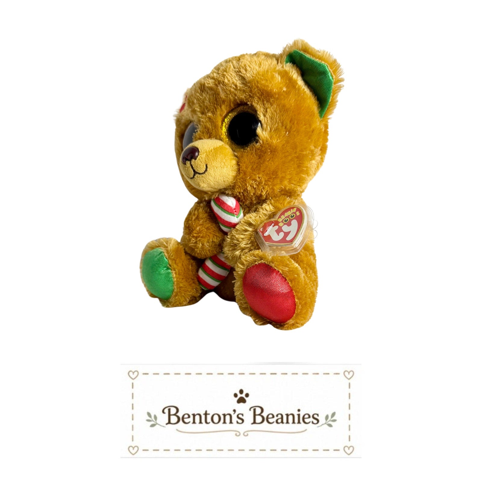 Bella the Holiday Bear TY Large Beanie Boo | Mint Heart Tags