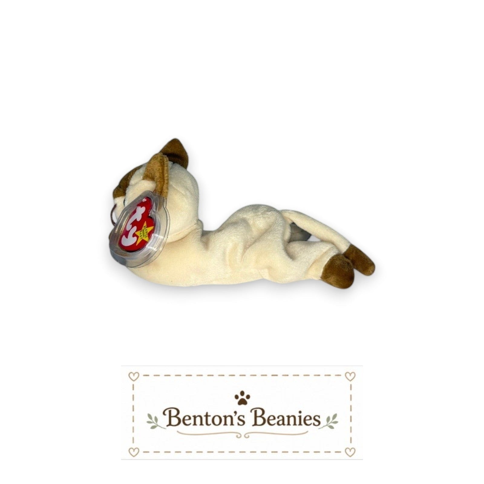 Snip the Siamese Cat TY Beanie Baby | Mint Heart & Tush Tag