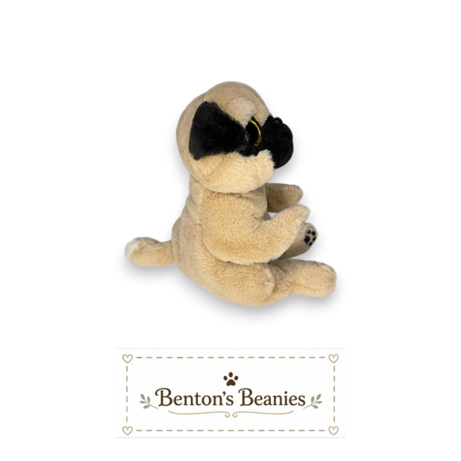 Izzy the Pug TY Beanie Baby | Mint Heart & Tush Tag