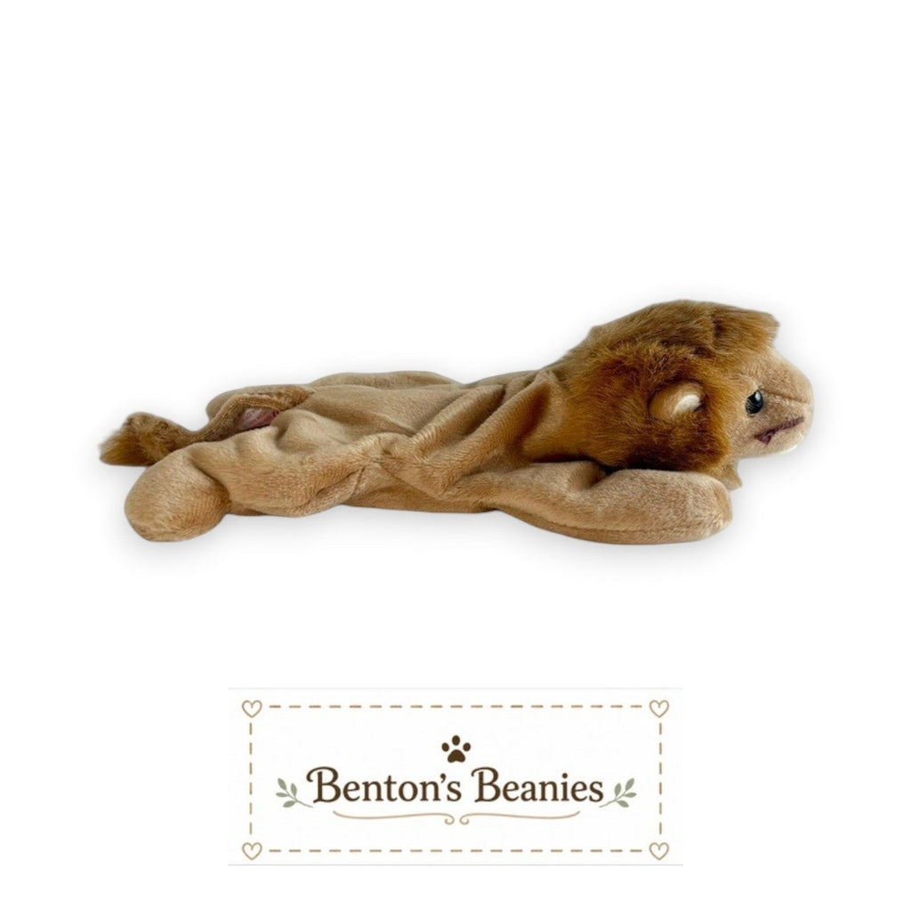 Roary the Lion TY Beanie Baby | Mint Heart & Tush Tag
