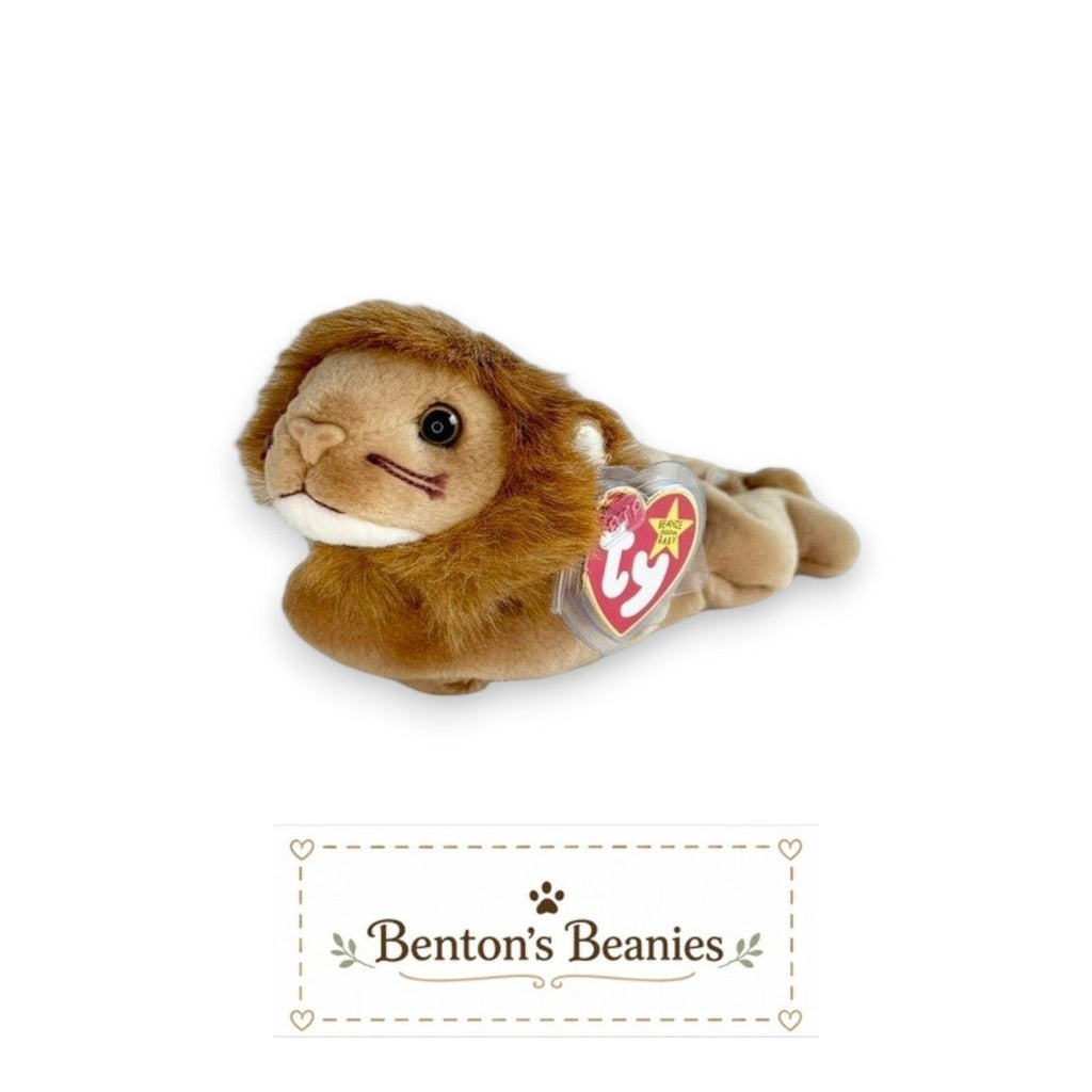 Roary the Lion TY Beanie Baby | Mint Heart & Tush Tag