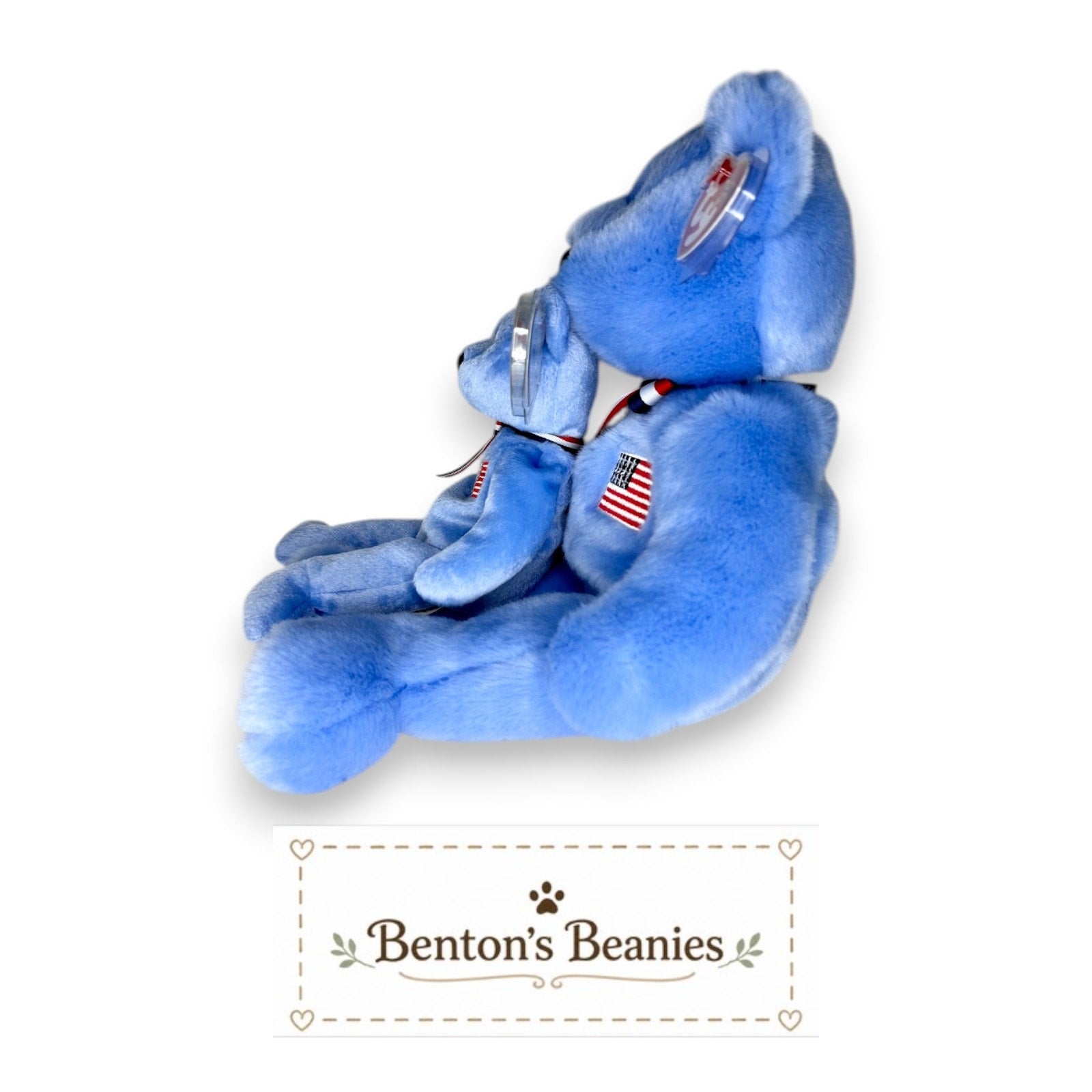 America the Bear TY Beanie Buddies & Baby | Mint Tags