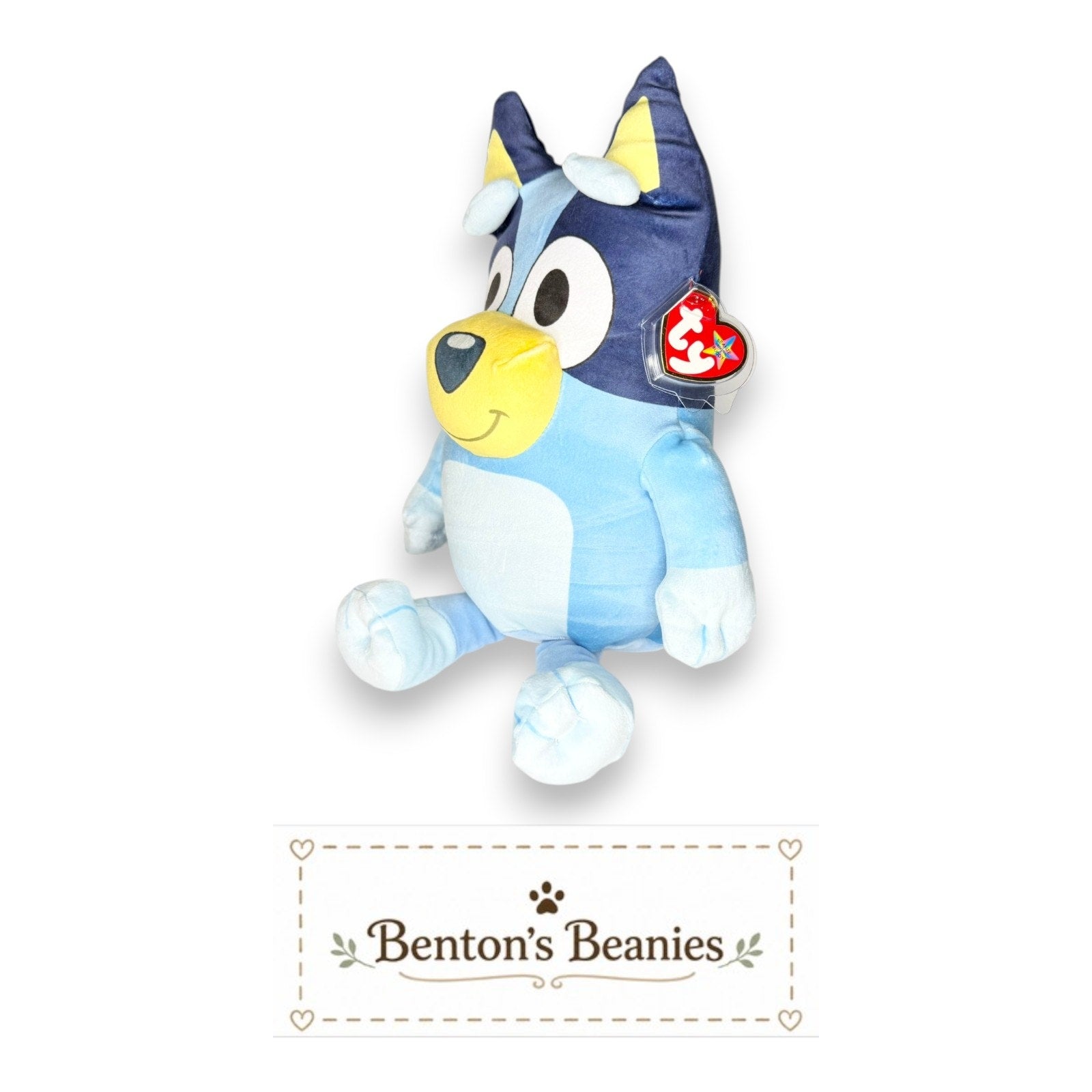 Bluey Official TY Beanie Buddies | Mint Heart & Tush Tags