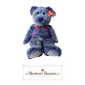 Periwinkle Bear TY Beanie Buddies | Mint Heart & Tush Tags