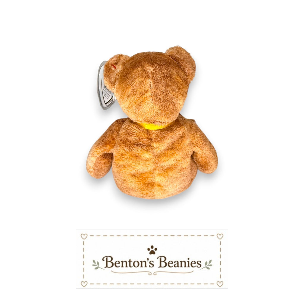 Grizzwald the Bear TY Beanie Baby | Mint Heart & Tush Tag